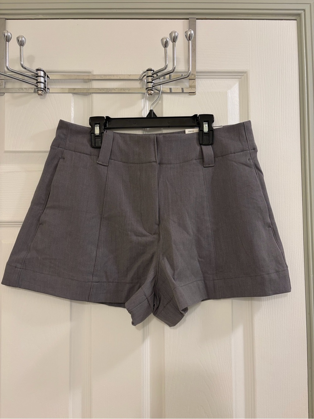 American Eagle Outfitters Gray High-Waist Tailored Shorts